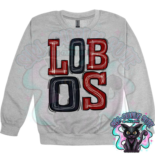 Sporty Lobos - Maroon Black Mascot