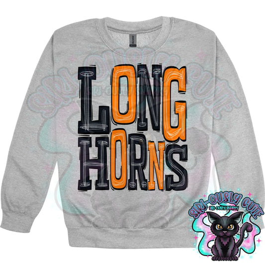Sporty Longhorns - Black Orange Mascot