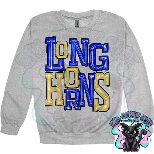 Sporty Longhorns - Blue Gold Mascot