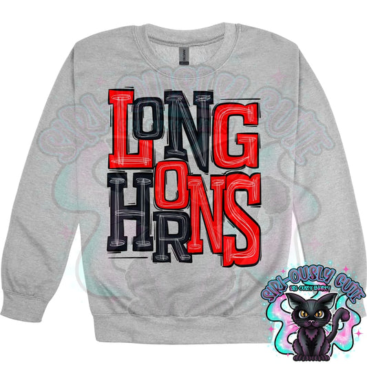 Sporty Longhorns - Red Black Mascot