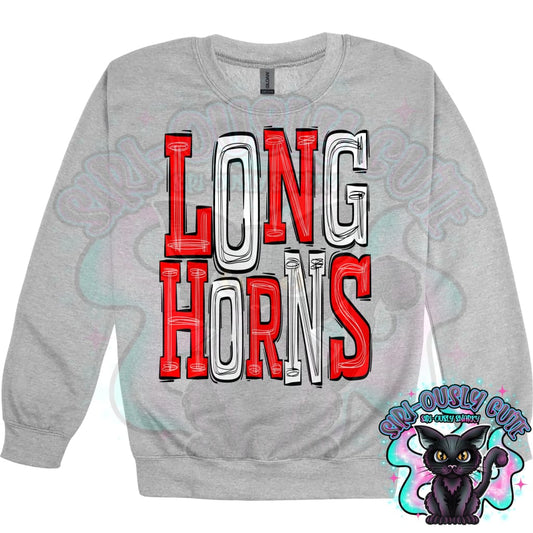 Sporty Longhorns - Red White Mascot