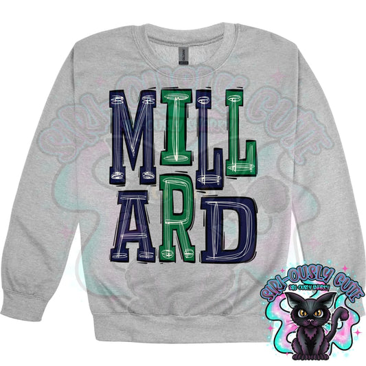 Sporty Millard - Navy Blue Kelly Green Mascot