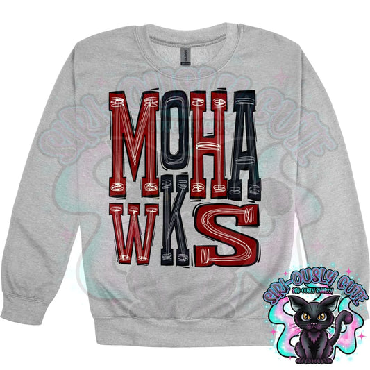 Sporty Mohawks - Maroon Black Mascot