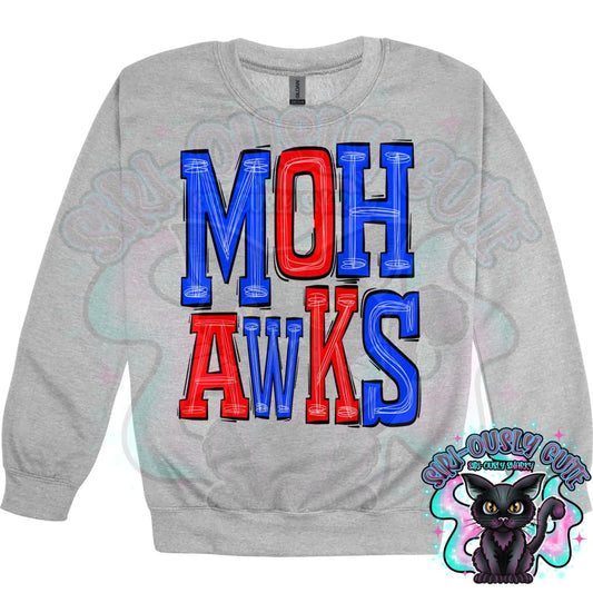 Sporty Mohawks - Red Royal Blue Mascot