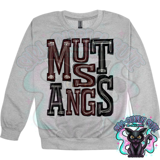 Sporty Mustangs - Maroon Black Mascot