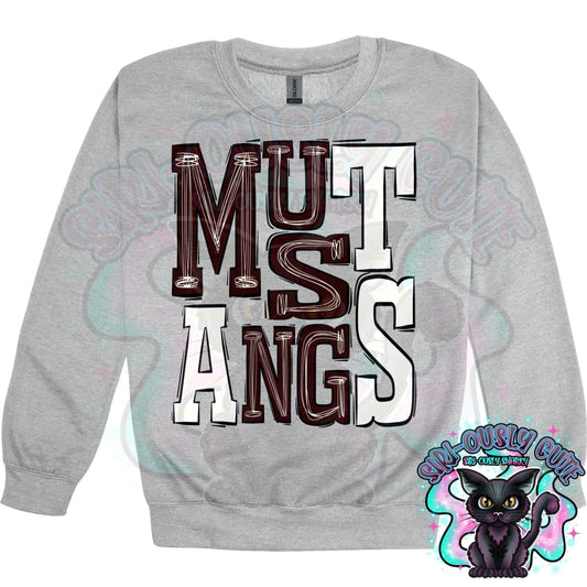 Sporty Mustangs - Maroon White Mascot