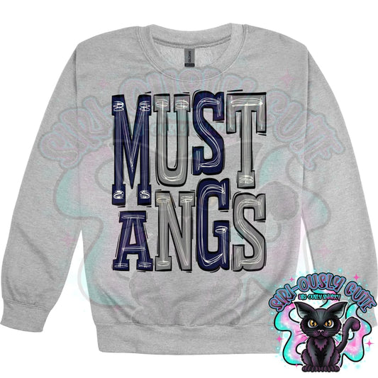 Sporty Mustangs - Navy Grey Mascot