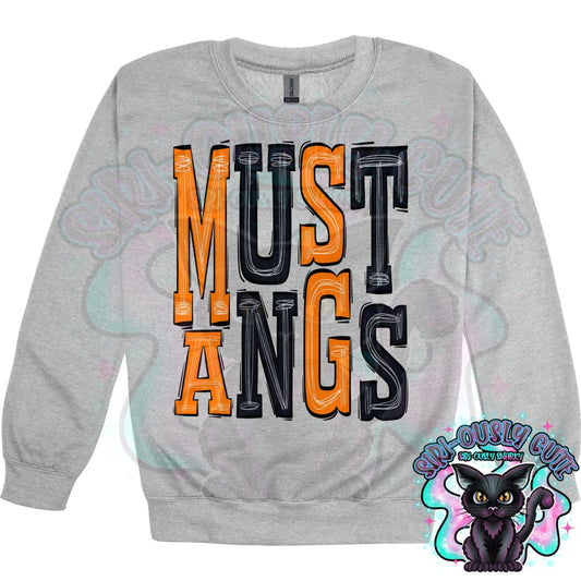 Sporty Mustangs - Orange Black Mascot