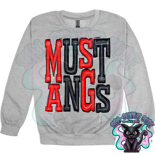 Sporty Mustangs - Red Black Mascot
