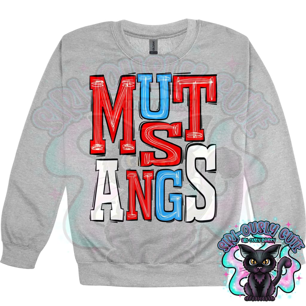 Sporty Mustangs - Red White Baby Blue Mascot