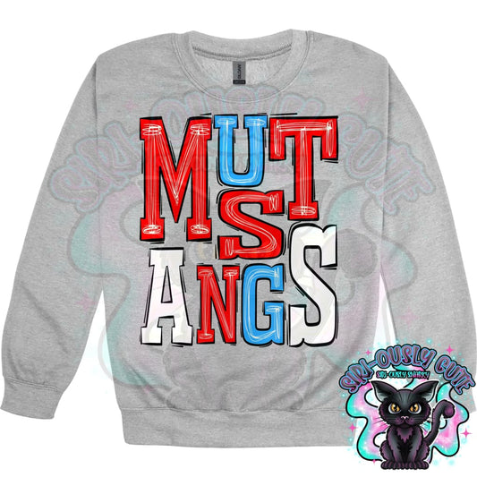 Sporty Mustangs - Red White Baby Blue Mascot
