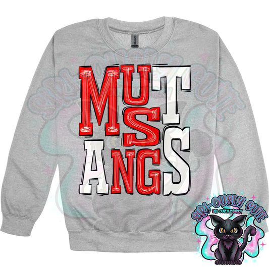 Sporty Mustangs - Red White Mascot