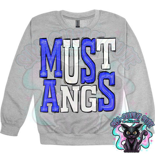 Sporty Mustangs - Royal White Mascot