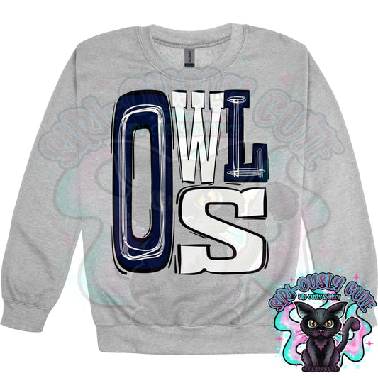 Sporty Owls - Navy White Mascot