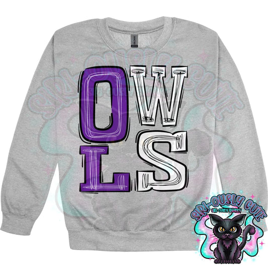 Sporty Owls - Purple White Mascot
