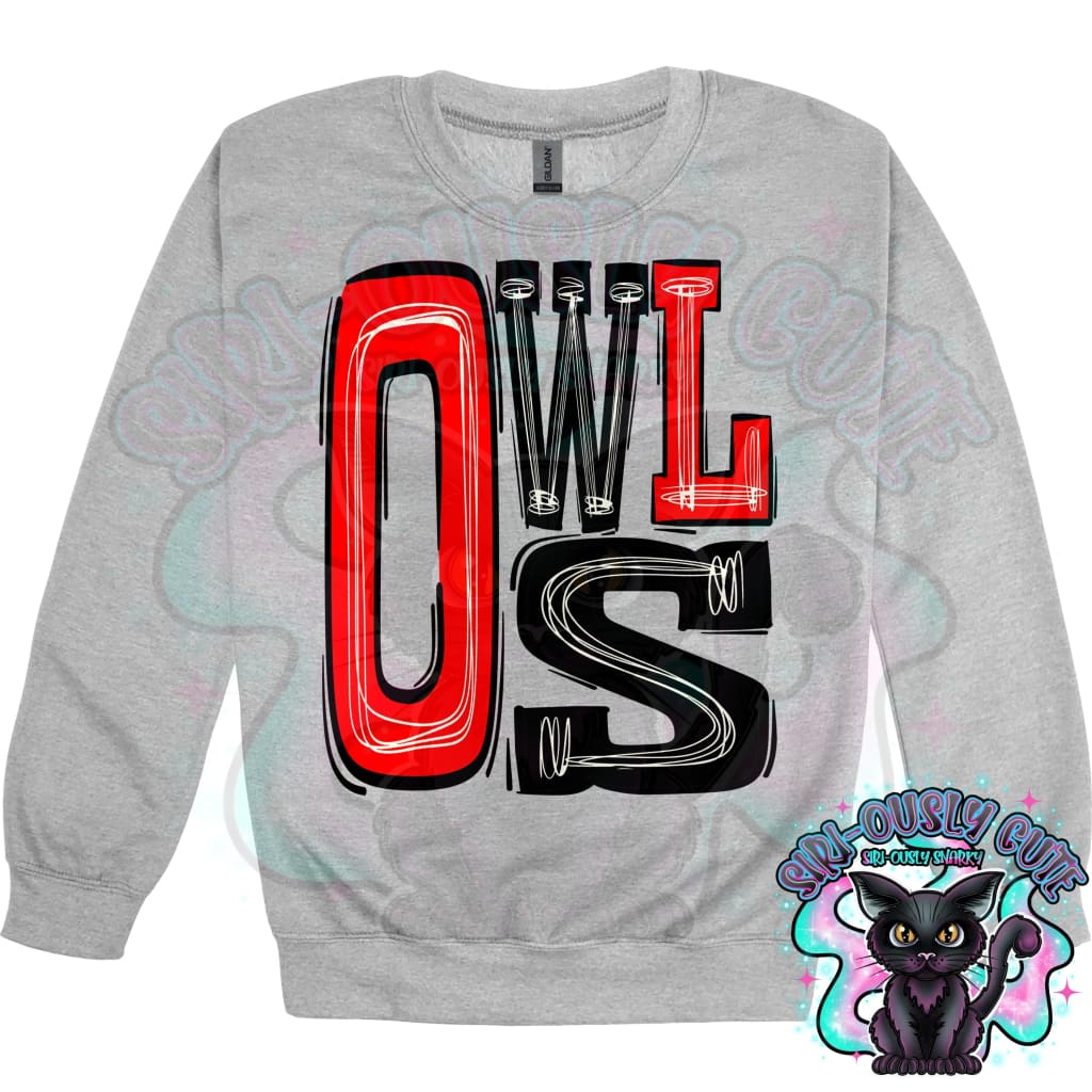 Sporty Owls - Red Black Mascot