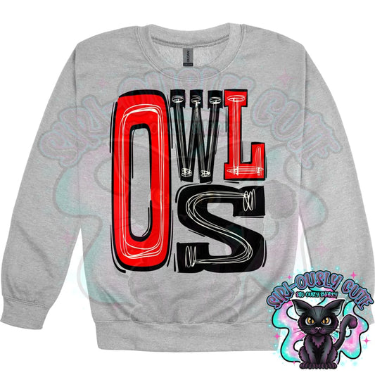 Sporty Owls - Red Black Mascot