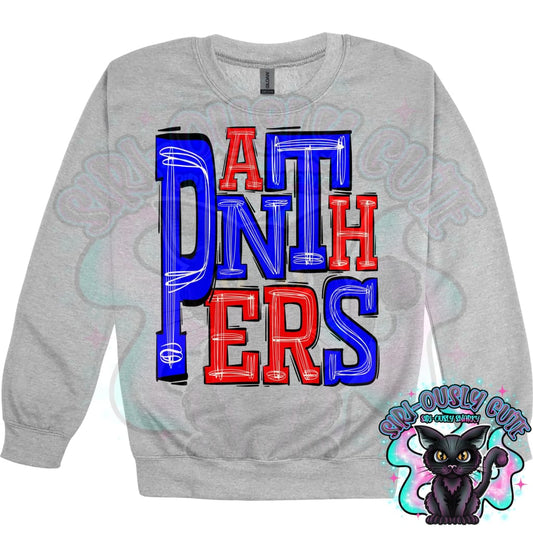 Sporty Panthers - Red Royal Blue Mascot