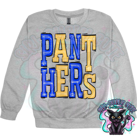 Sporty Panthers - Royal Blue Yellow Mascot