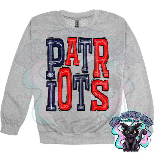 Sporty Patriots - Navy Blue Red Mascot