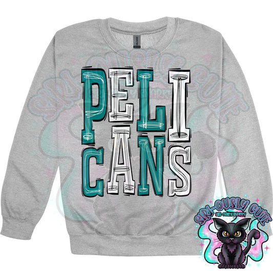 Sporty Pelicans - Teal White Mascot