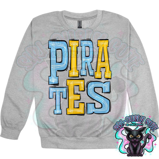 Sporty Pirates - Columbia Blue Yellow Mascot