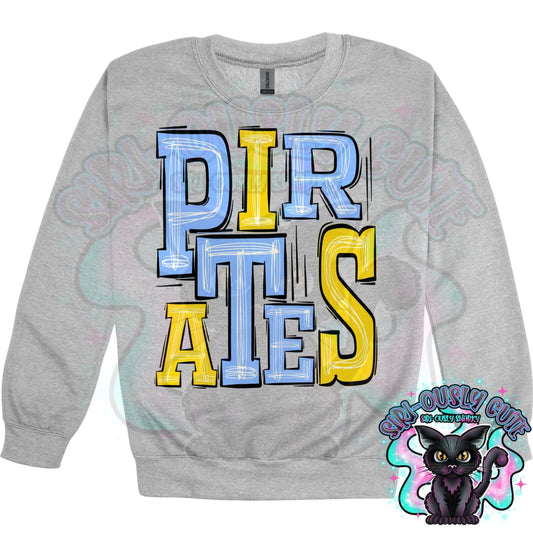 Sporty Pirates - Columbia Blue Yellow Mascot