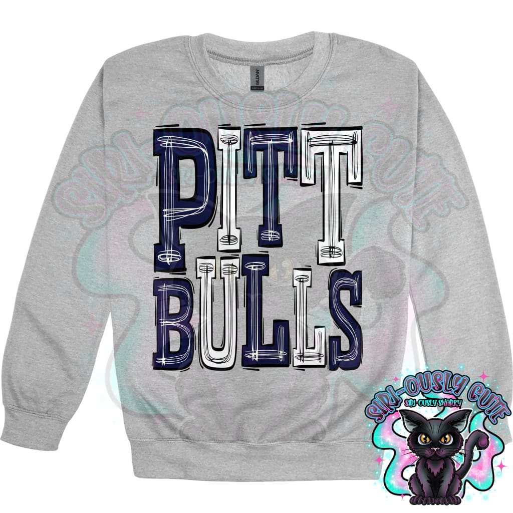 Sporty Pittbulls - Navy Blue White Mascot