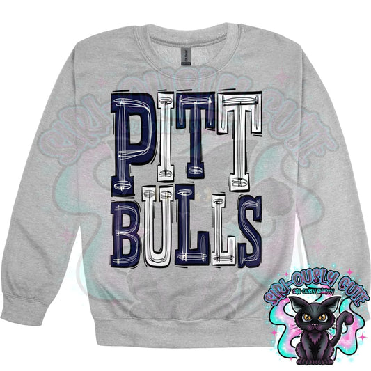 Sporty Pittbulls - Navy Blue White Mascot