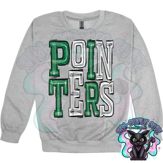 Sporty Pointers - Kelly Green White Mascot