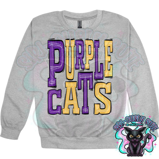 Sporty Purple Cats - Purple Yellow Mascot