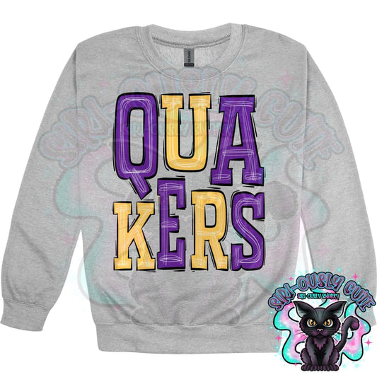 Sporty Quakers - Purple Yellow Mascot