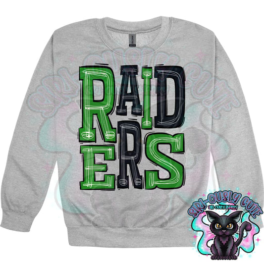 Sporty Raiders - Hunter Green Black Mascot