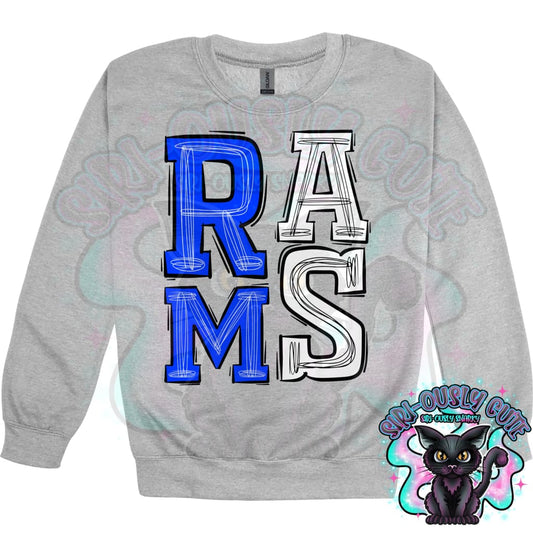 Sporty Rams - Blue White Mascot