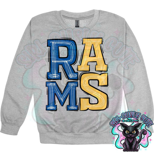 Sporty Rams - Blue Yellow 2 Mascot