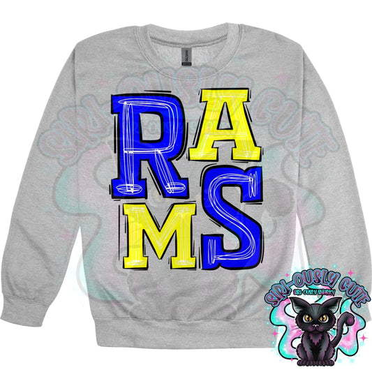Sporty Rams - Blue Yellow Mascot