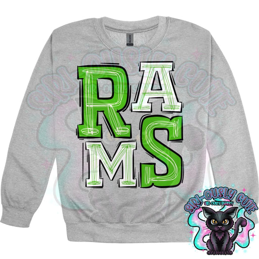 Sporty Rams - Kelly Green White 2 Mascot
