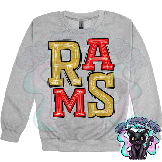 Sporty Rams - Red Gold Mascot