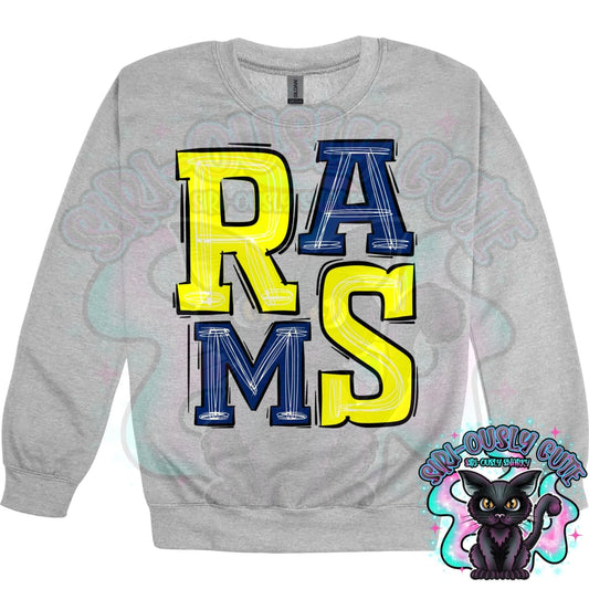 Sporty Rams - Royal Blue Yellow Mascot