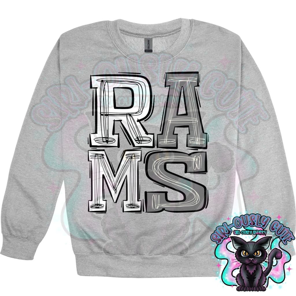 Sporty Rams - White Grey Mascot