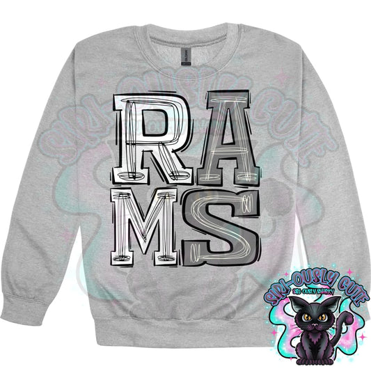 Sporty Rams - White Grey Mascot