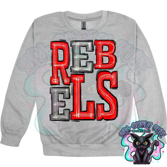 Sporty Rebels - Red Gray Mascot