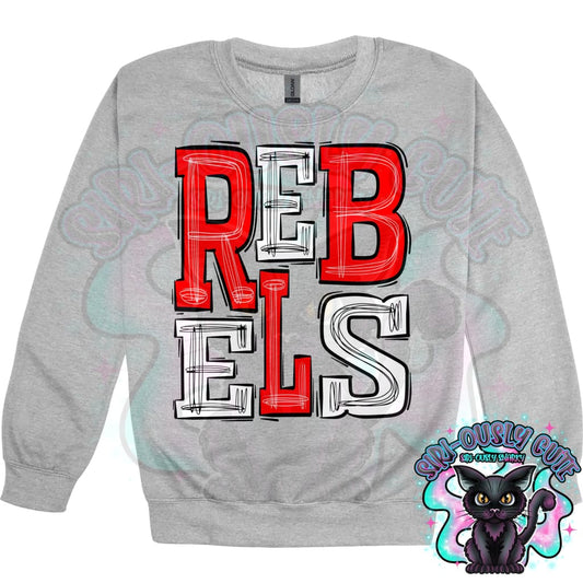 Sporty Rebels - Red White Mascot