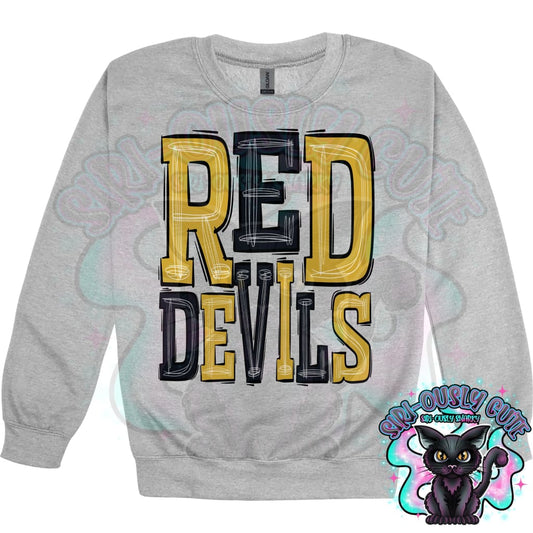 Sporty Red Devils - Gold Black Mascot