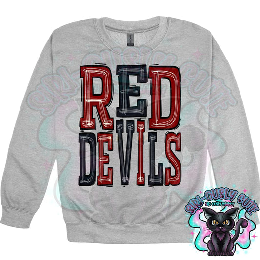 Sporty Red Devils - Maroon Black Mascot