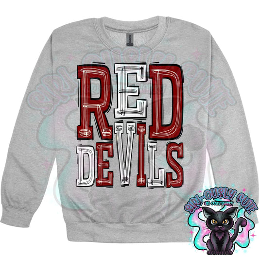 Sporty Red Devils - Maroon White Mascot