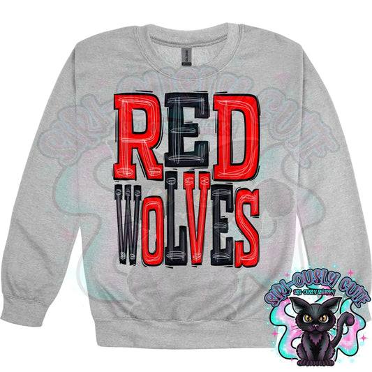 Sporty Red Wolves - Red Black Mascot