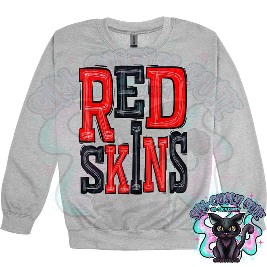 Sporty Redskins - Red Black Mascot