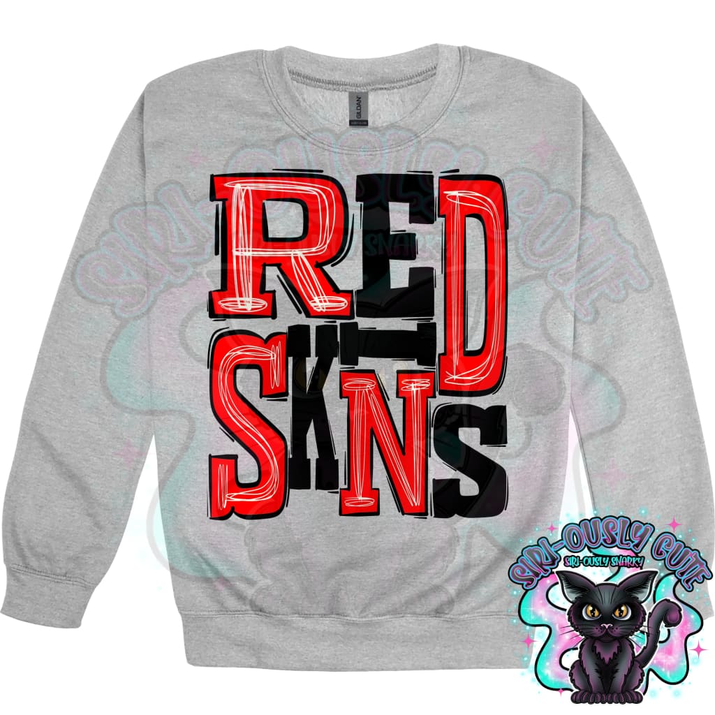 Sporty Redskins - Red Black Mascot