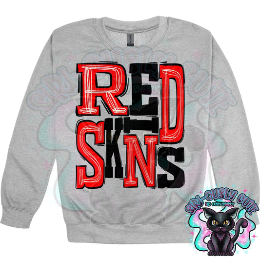 Sporty Redskins - Red Black Mascot